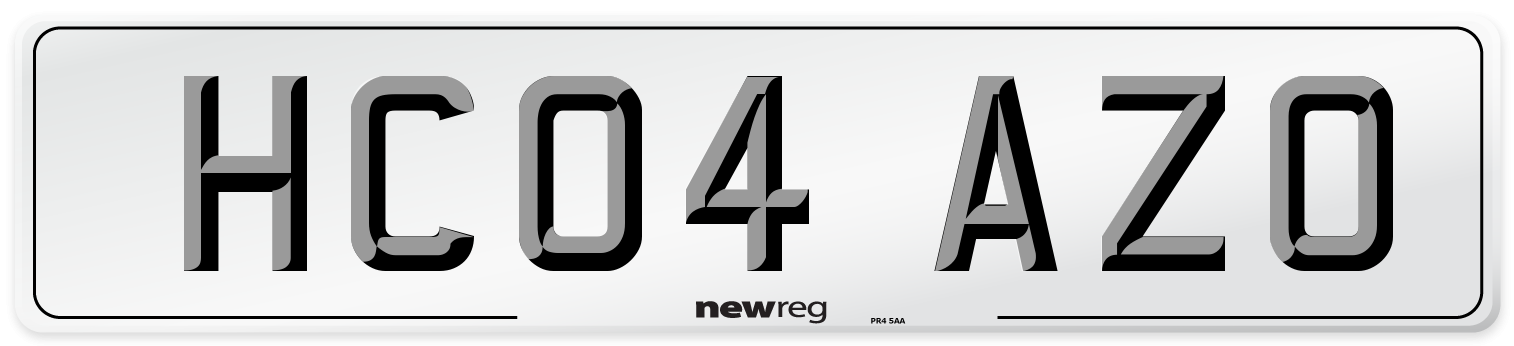 HC04 AZO Number Plate from New Reg